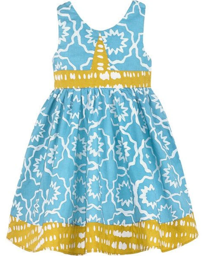 Global Mamas Bio Twirl Kleid - Chroma - Himmelblau