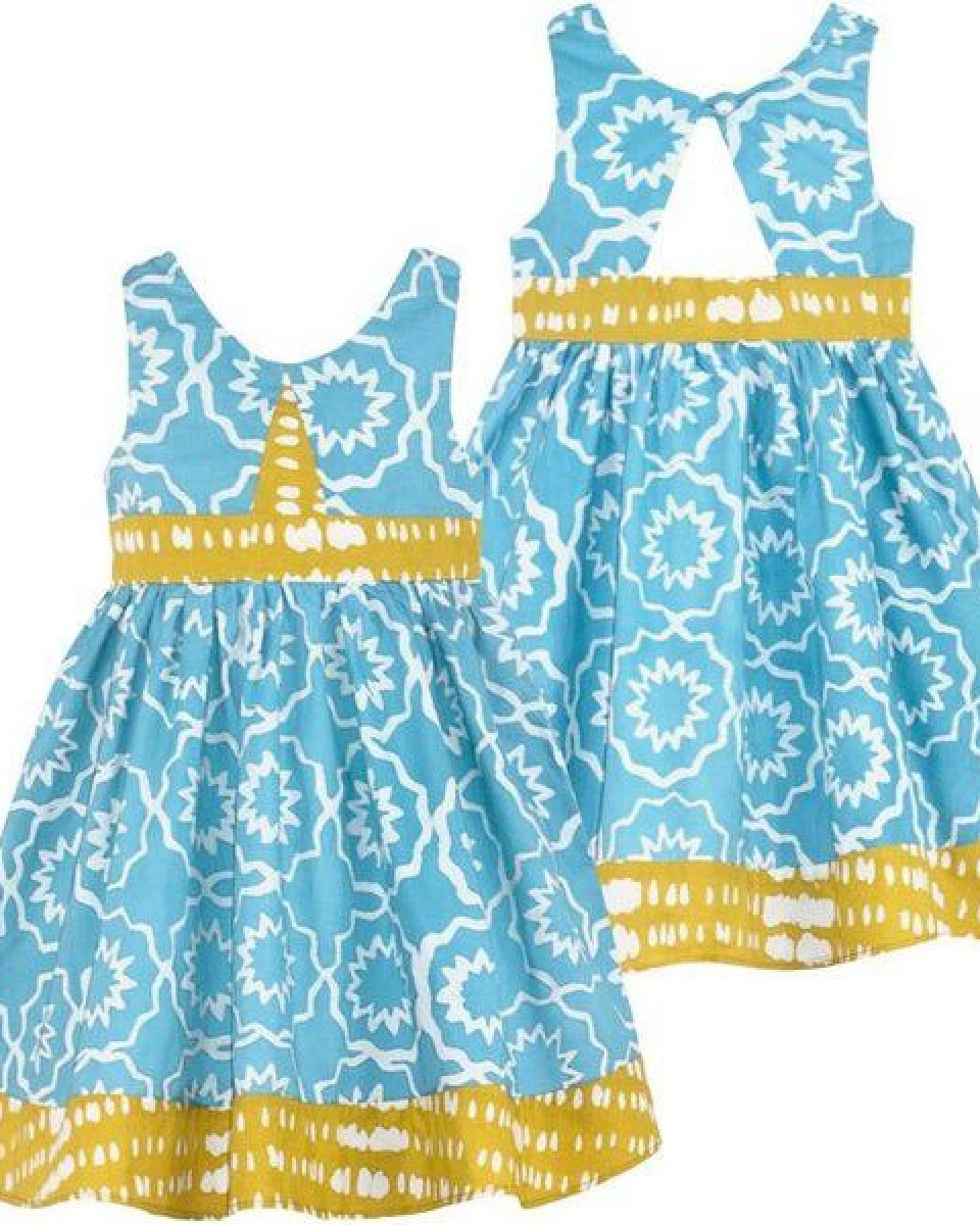 Global Mamas Bio Twirl Kleid - Chroma - Himmelblau – Ansicht 2