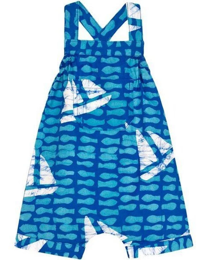 Global Mamas Baby Strampler - Fische - Bio Baumwolle - Blau