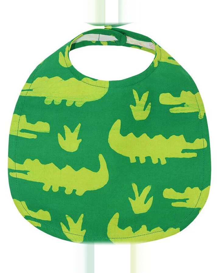 Global Mamas Bio Lätzchen - Krokodile - Grün - Upcycling