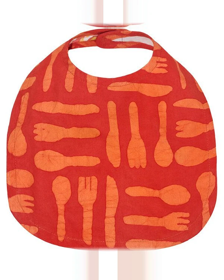 Global Mamas Bio Lätzchen - Besteck - Rot - Upcycling