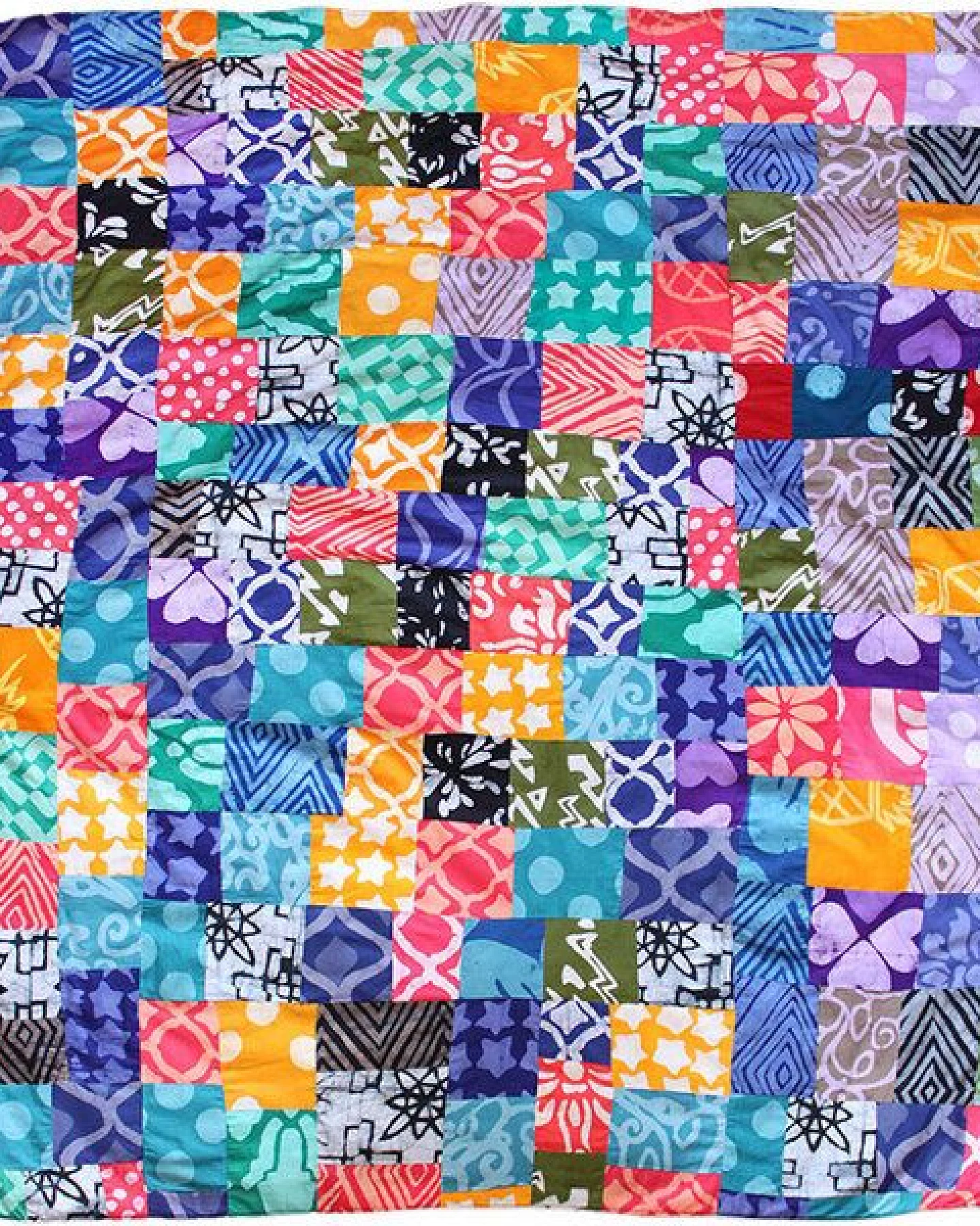 Global Mamas Upcycling Patchwork Überwurf & Decke - Bunt – Ansicht 2