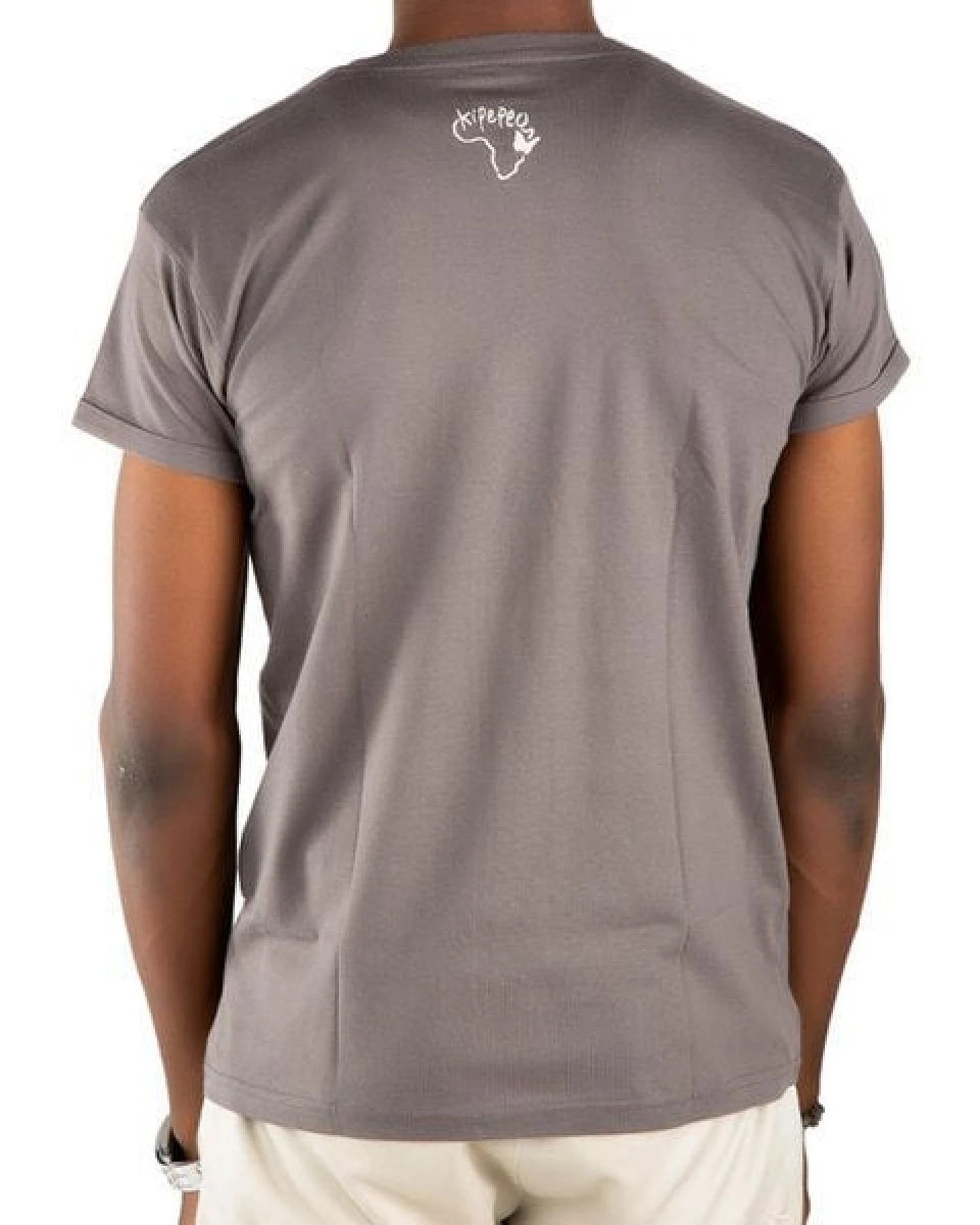 Kipepeo-Clothing Herren T-Shirt aus Bio-Baumwolle mit Brustprint ELEPHANT dunkelgrau. Made in Africa – Ansicht 4