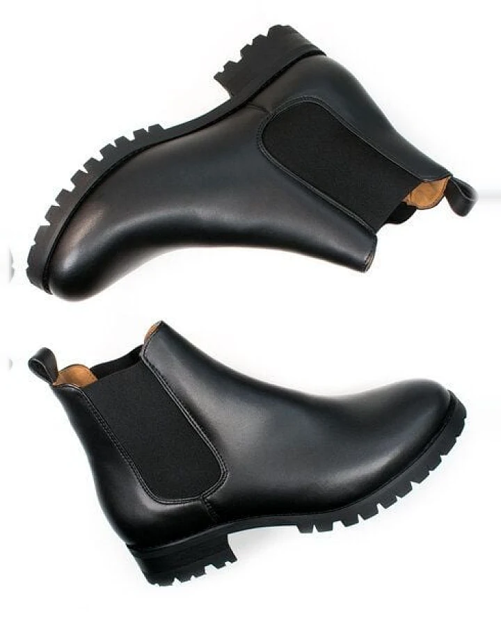 Will's Vegan Shop Luxe Chelsea-Stiefel für Damen in schwarz