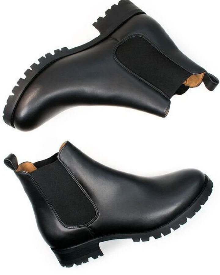 Will's Vegan Shop Luxe Chelsea-Stiefel für Damen in schwarz