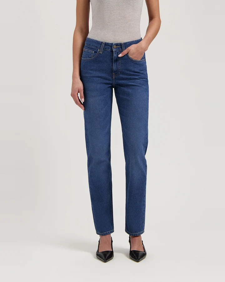MUD Jeans Damen vegan Jeans Mid Straight Go Washed Stone