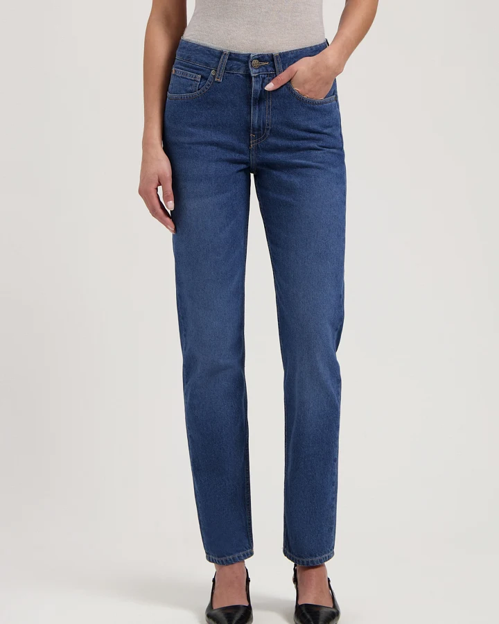 MUD Jeans Damen vegan Jeans Mid Straight Go Washed Stone