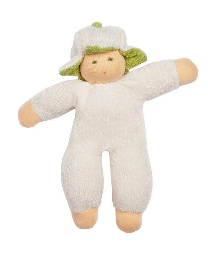 Nanchen Baby Püppchen Blumenfee mit Rassel Bio-Baumwolle/Bio-Wolle