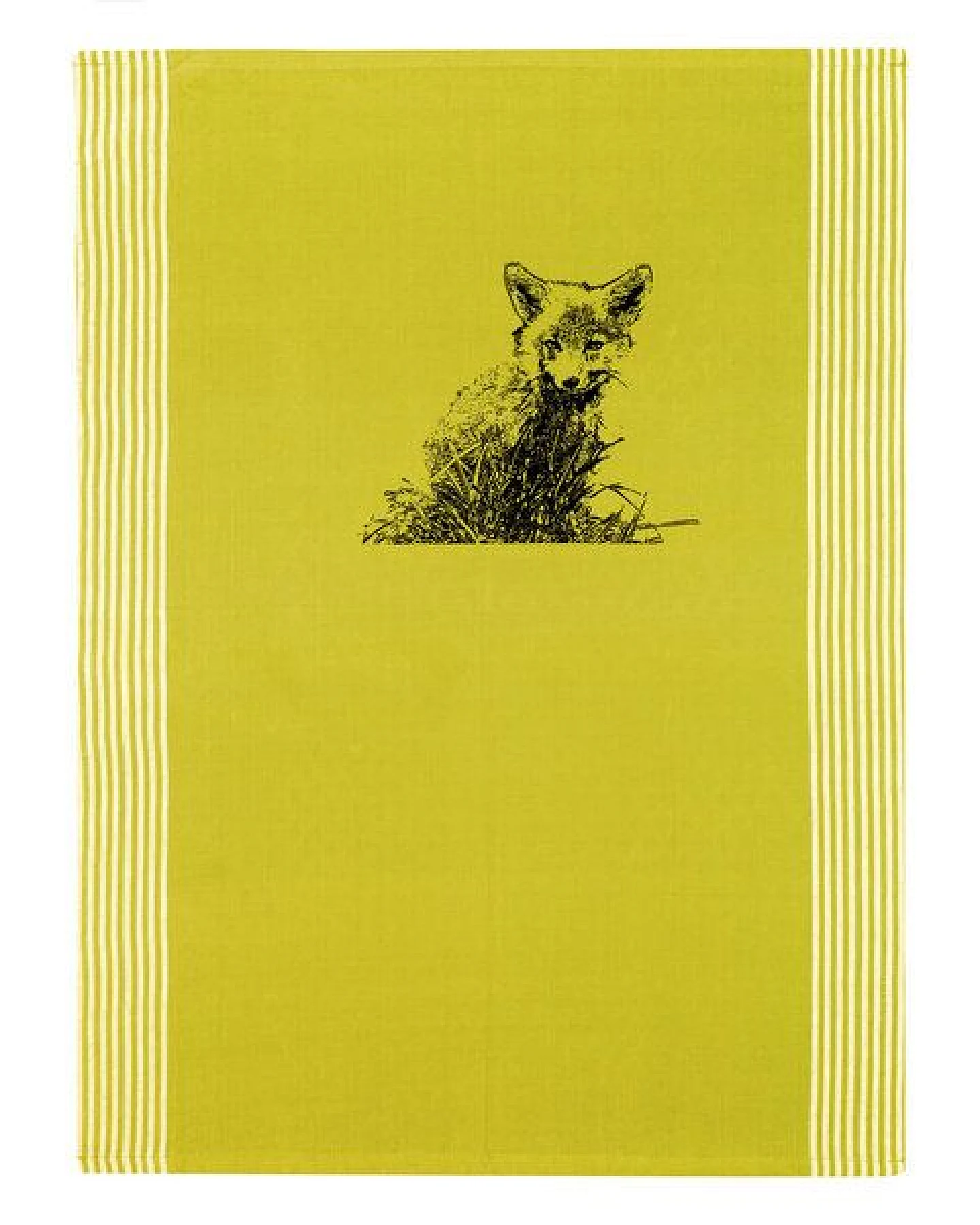 Hirschkind Bio & Fair-Trade-Geschirrtuch "Junger Fuchs" hellgrün – Ansicht 2