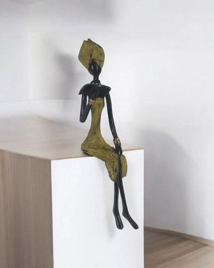 Moogoo Creative Africa Bronze-Skulptur "Lesende Frau" 25 cm