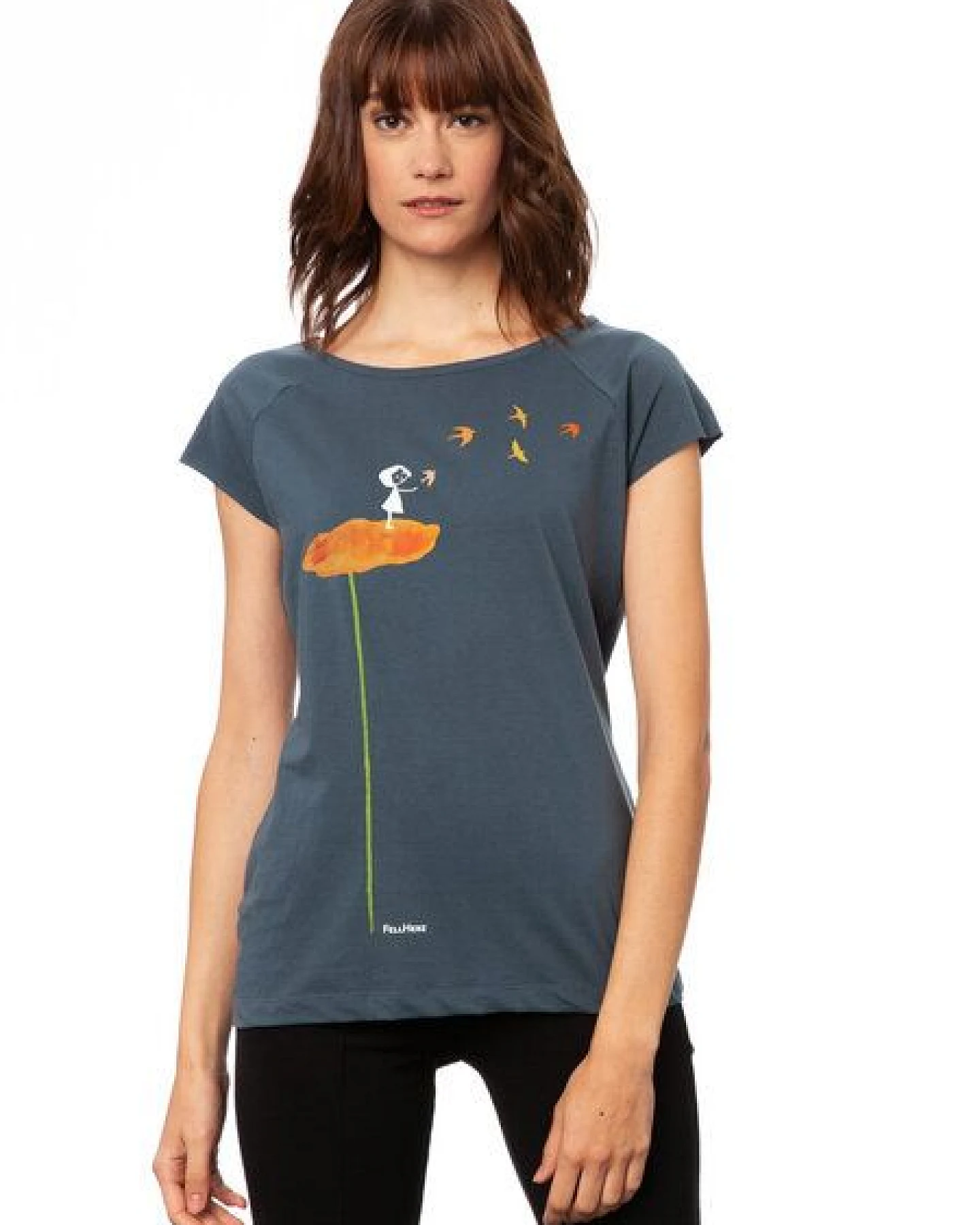 FellHerz Damen T-Shirt Schwalbenzug Bio Fair – Ansicht 2