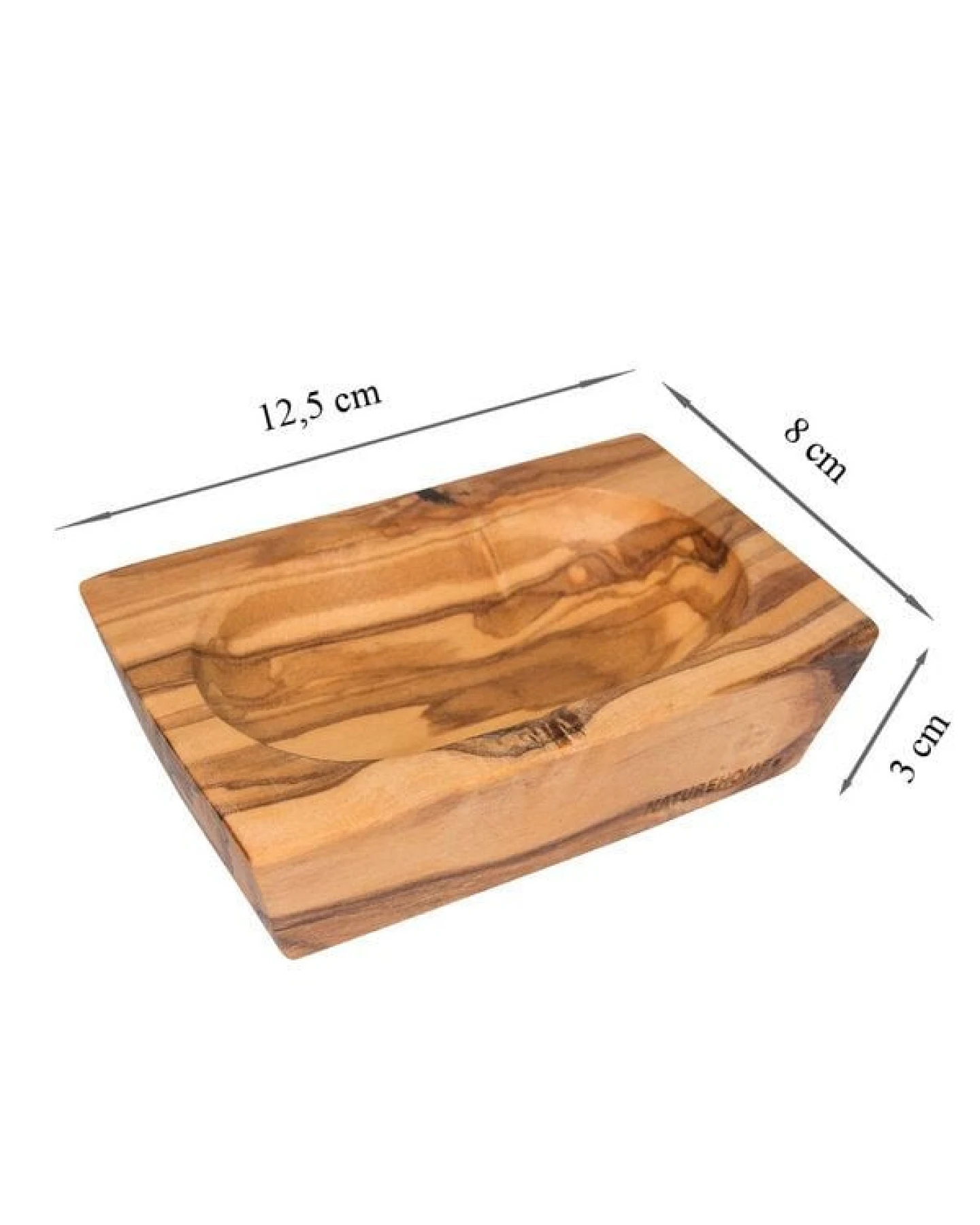 NATUREHOME Olivenholz Schale klein – Dekoschale oval aus Massivholz, handgefertigt, 12,5 x 8 x 3 cm – Schmuckschale, Aufbewahrung für Bad, Küche & Büro – Ansicht 3