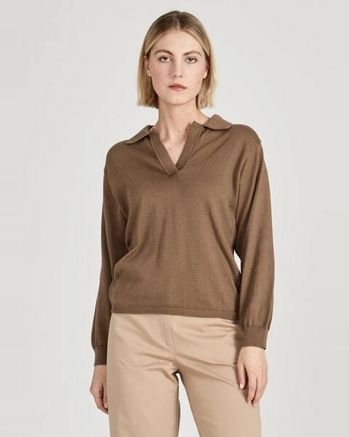 Givn Berlin Damen Strickpullover mit V-Ausschnitt aus Bio-Baumwolle "Camilla"