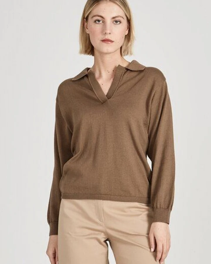 Givn Berlin Damen Strickpullover mit V-Ausschnitt aus Bio-Baumwolle "Camilla"
