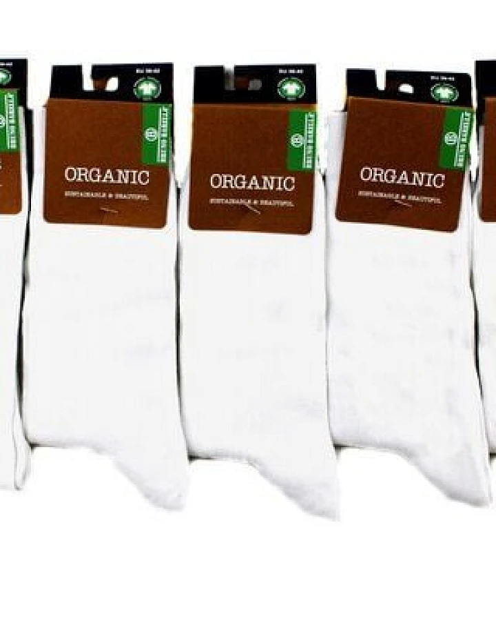 Bruno Barella GOTS zertifizierte Biobaumwolle Socken weiß in 5er Pack