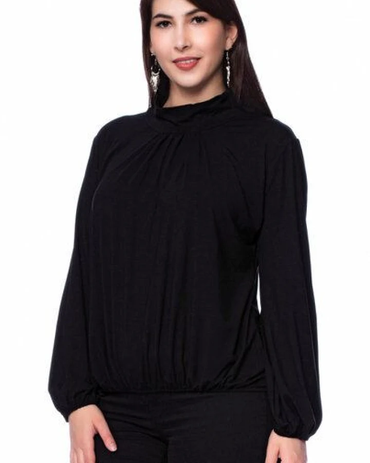 Ingoria LESLY Blusenshirt mit locker fallenden Stehkragen (Uni)