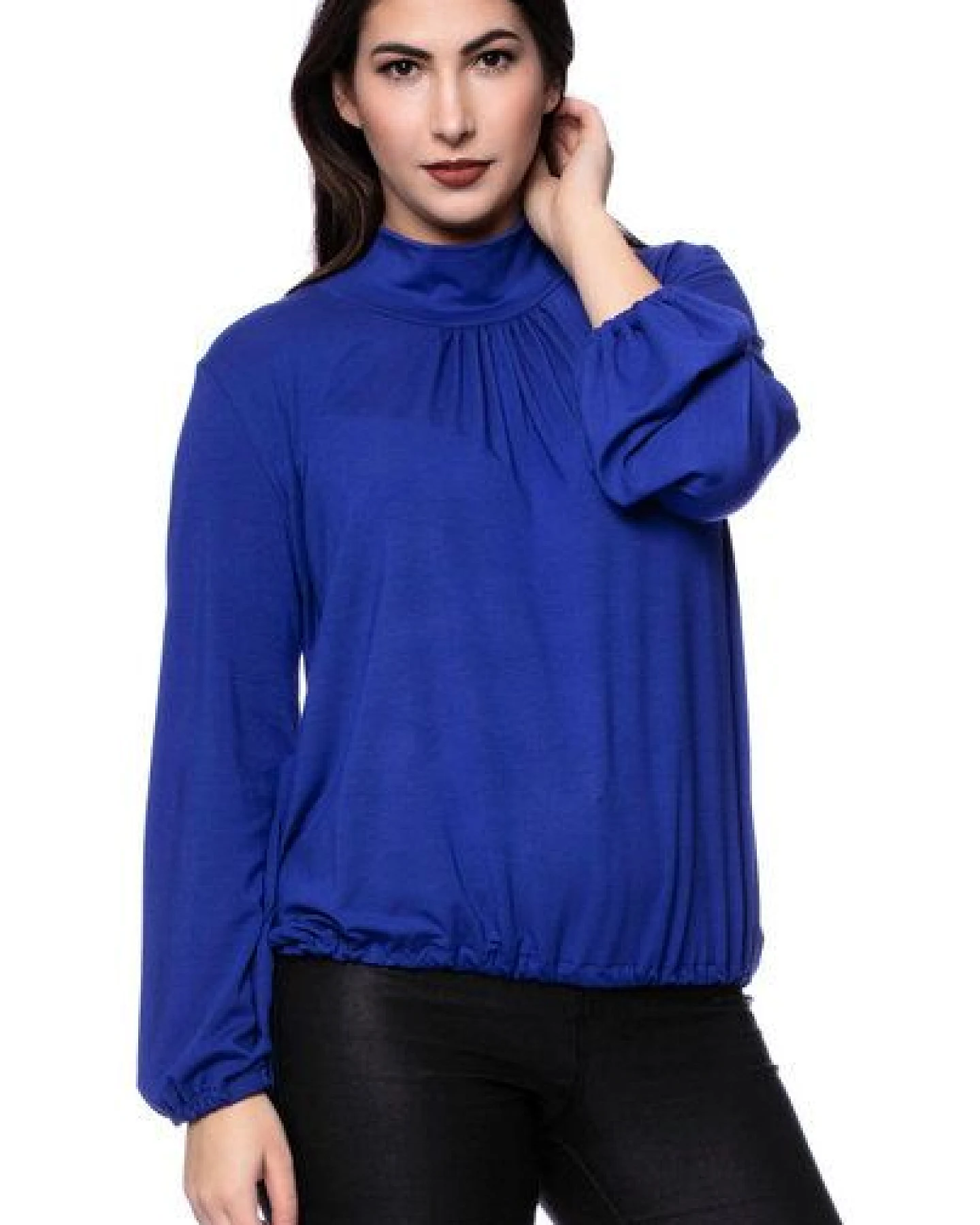 Ingoria LESLY Blusenshirt mit locker fallenden Stehkragen (Uni) – Ansicht 2