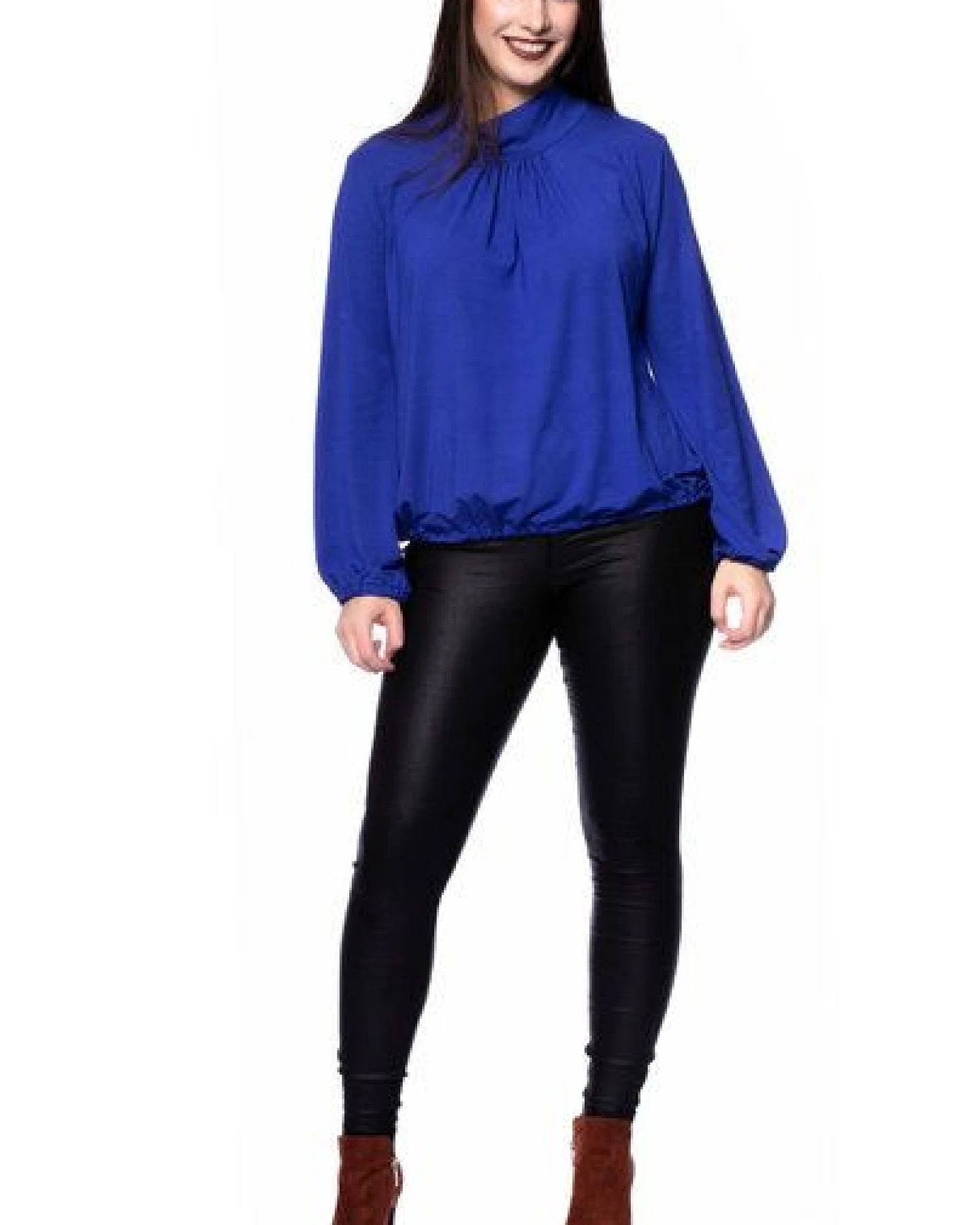 Ingoria LESLY Blusenshirt mit locker fallenden Stehkragen (Uni) – Ansicht 4