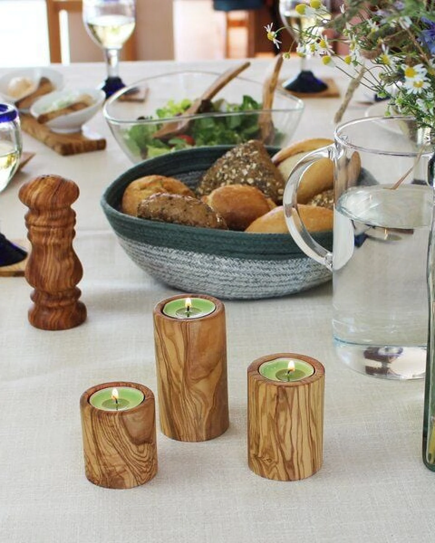 Mitienda Shop Teelichthalter Set aus Holz – Ansicht 3