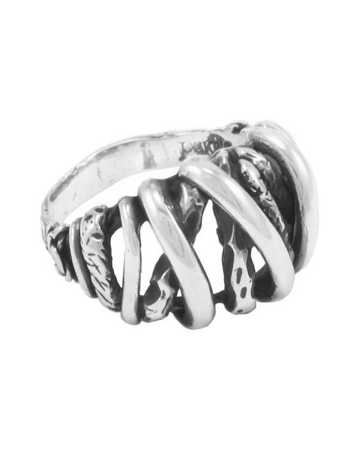 pakilia Silber Ring Gitter Fair-Trade und handmade