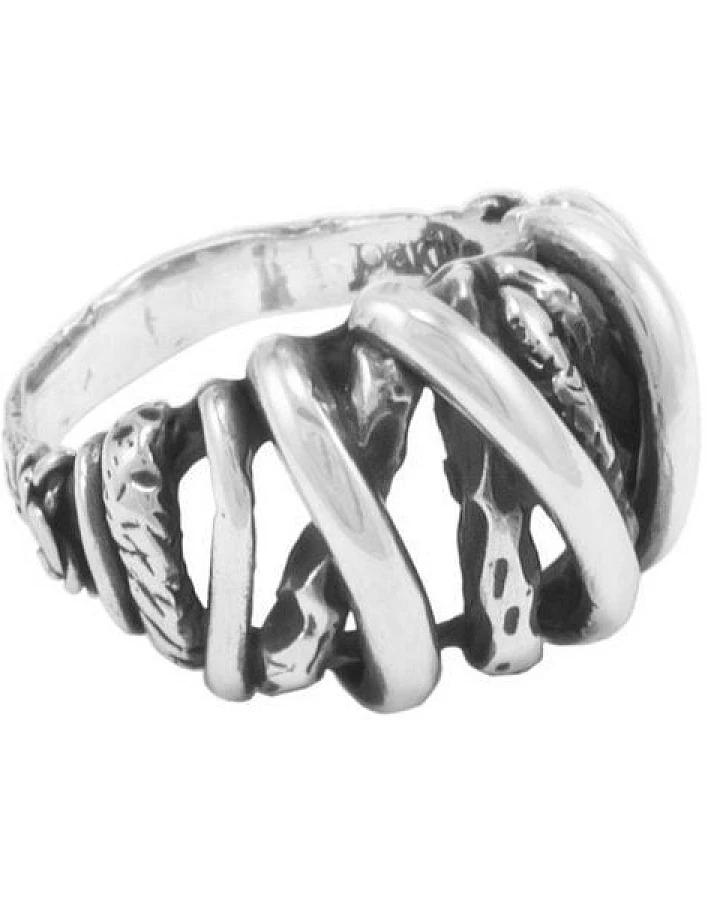 pakilia Silber Ring Gitter Fair-Trade und handmade