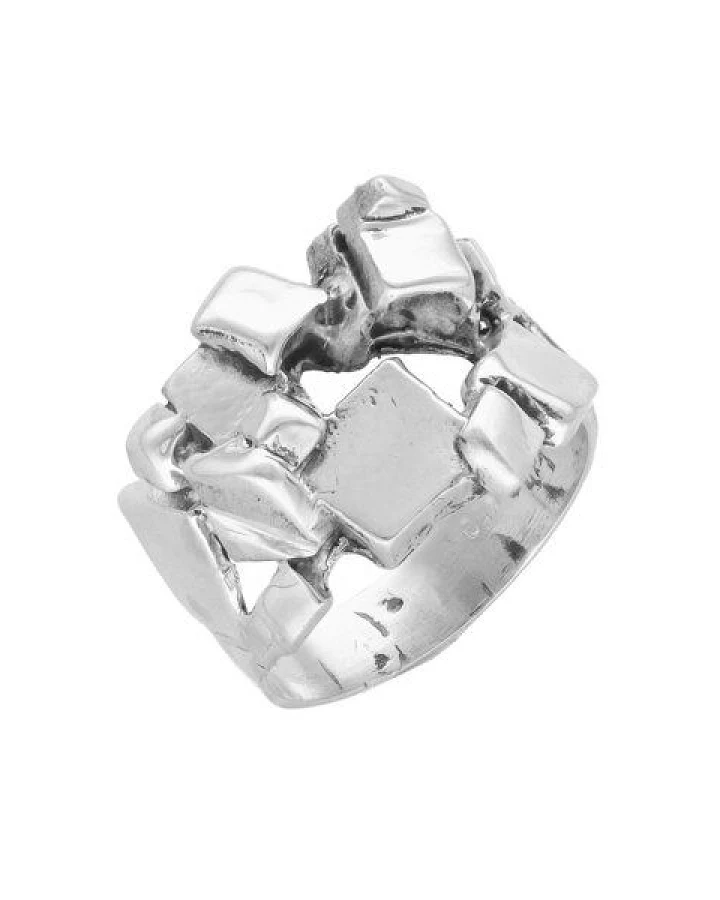 pakilia Silber Ring Quadrate Fair-Trade und handmade