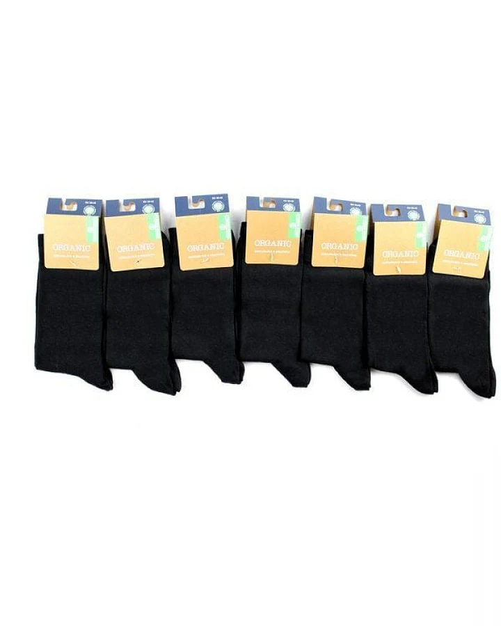 Bruno Barella GOTS zertifizierte Biobaumwolle Socken schwarz "in 7er Pack"