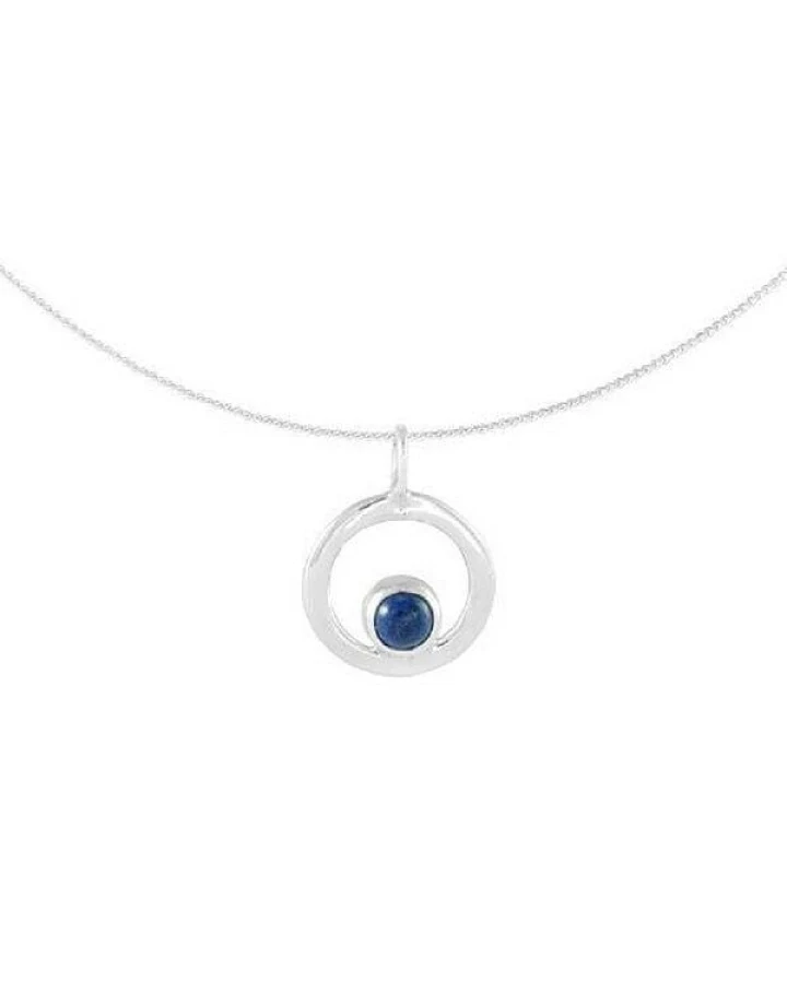pakilia Silber Kette Schaukelnde Lapizlazuli Fair-Trade und handmade