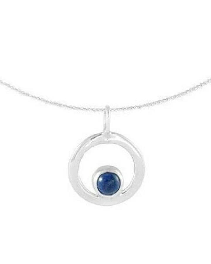 pakilia Silber Kette Schaukelnde Lapizlazuli Fair-Trade und handmade