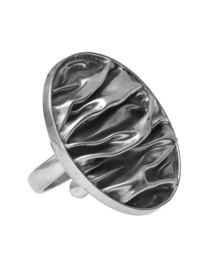 pakilia Silber Ring Wellen oval Fair-Trade und handmade