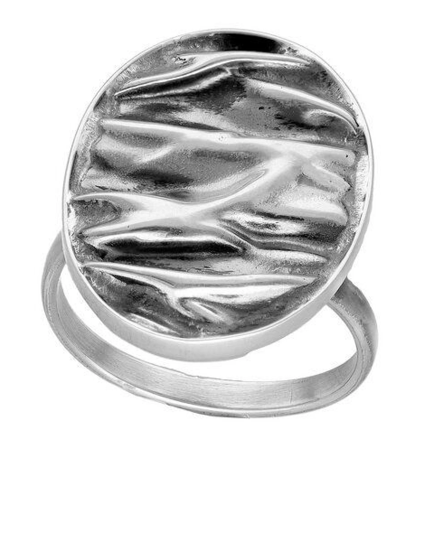 pakilia Silber Ring Wellen oval Fair-Trade und handmade – Ansicht 3