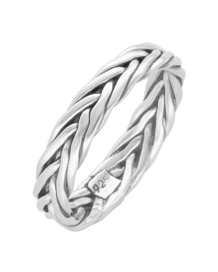 pakilia Silber Ring geflochten Fair-Trade und handmade