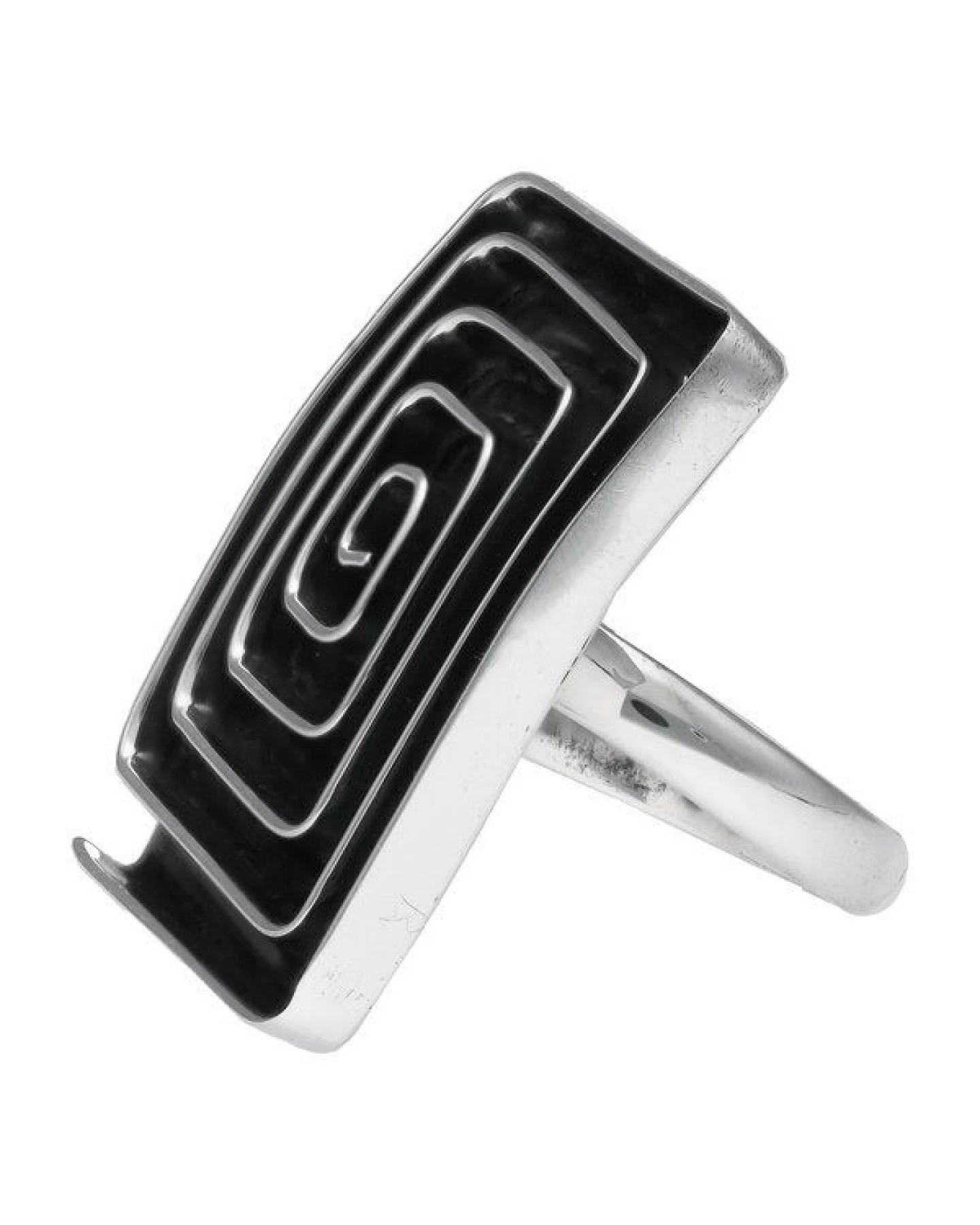 pakilia Silber Ring Labyrinth eckig Fair-Trade und handmade – Ansicht 2