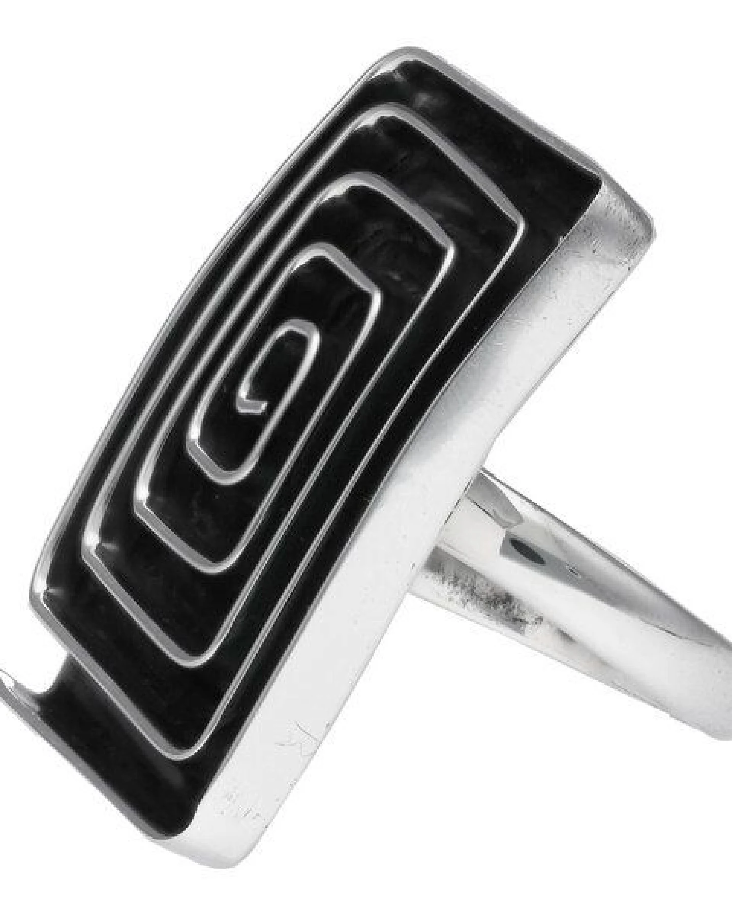 pakilia Silber Ring Labyrinth eckig Fair-Trade und handmade – Ansicht 2