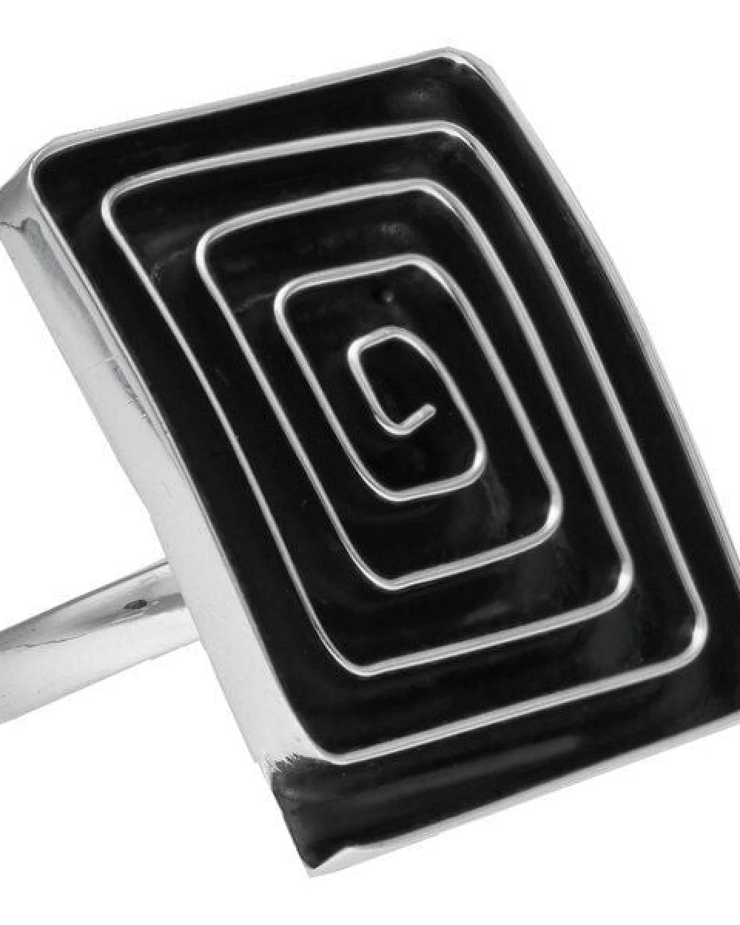 pakilia Silber Ring Labyrinth eckig Fair-Trade und handmade – Ansicht 3