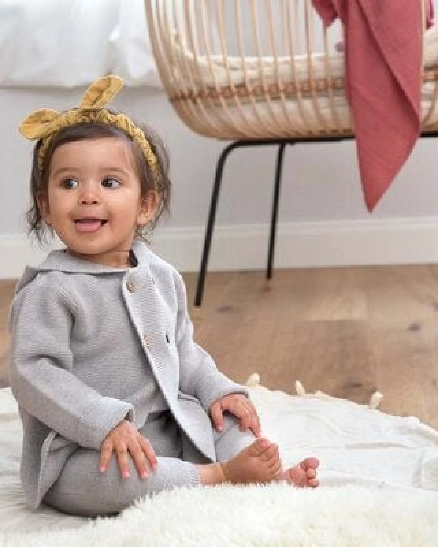 Lässig Baby Jacke - Knitted Hoodie GOTS, Garden Explorer – Ansicht 4