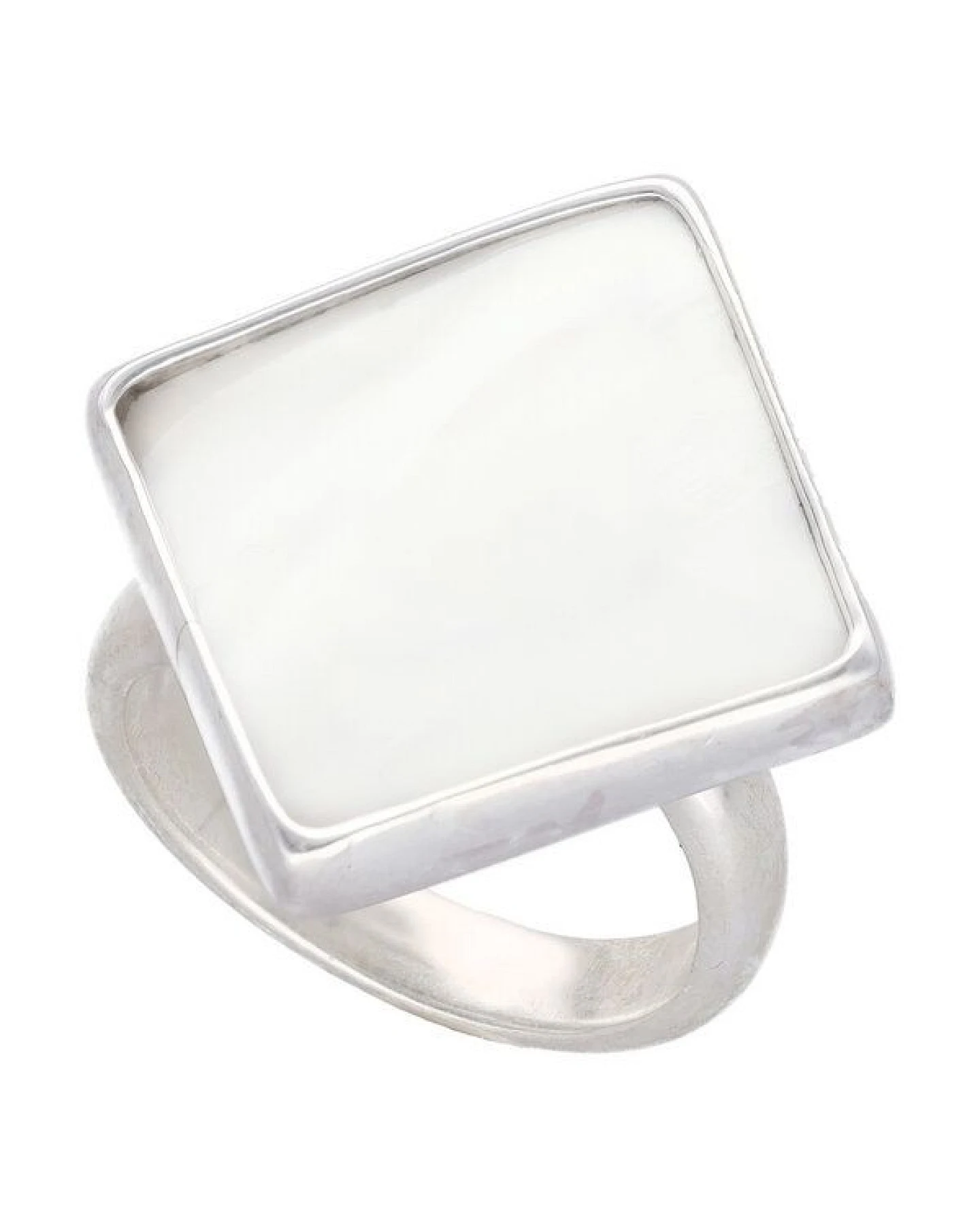 pakilia Silber Ring Perlmut eckig Fair-Trade und handmade – Ansicht 3