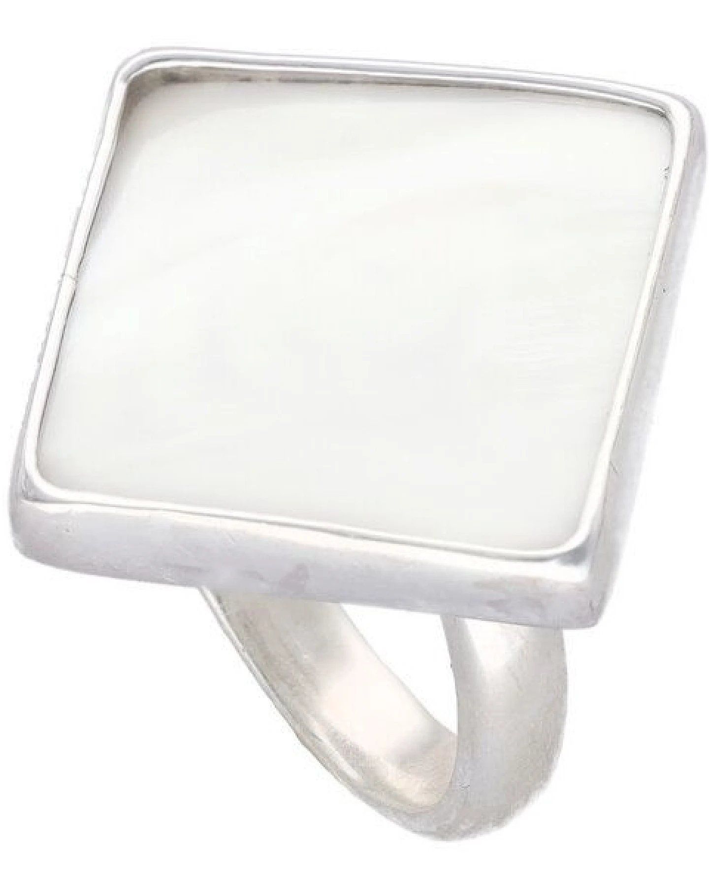 pakilia Silber Ring Perlmut eckig Fair-Trade und handmade – Ansicht 2