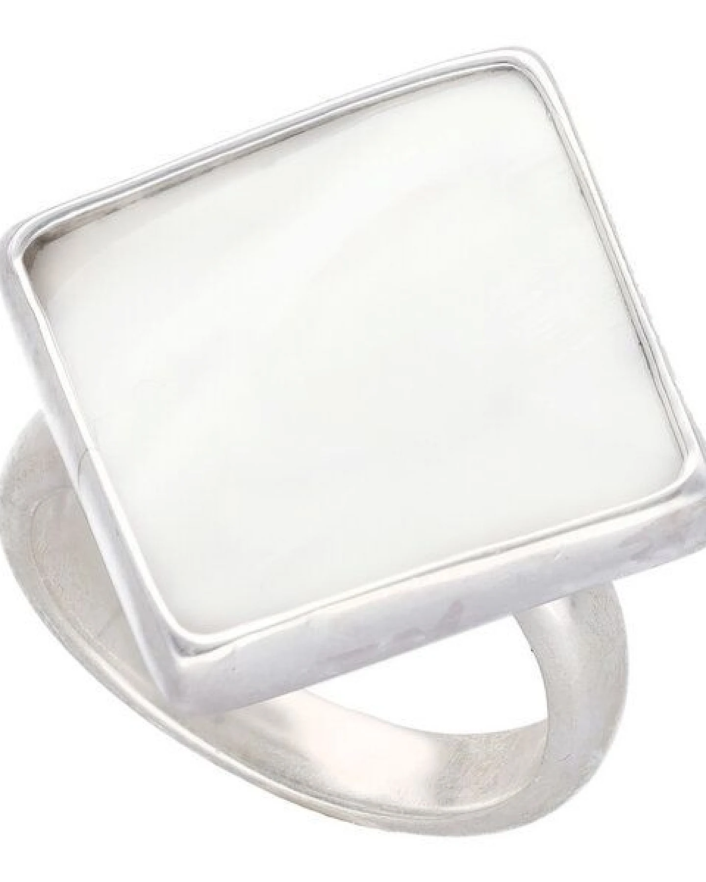pakilia Silber Ring Perlmut eckig Fair-Trade und handmade – Ansicht 3