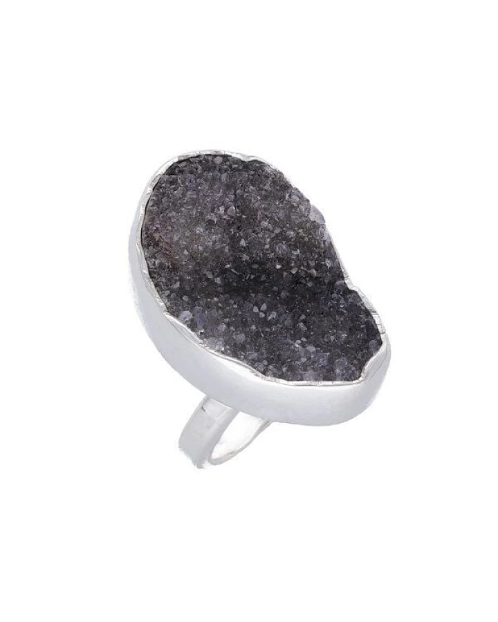 pakilia Silber Ring schwarzer Amethyst Fair-Trade und handmade