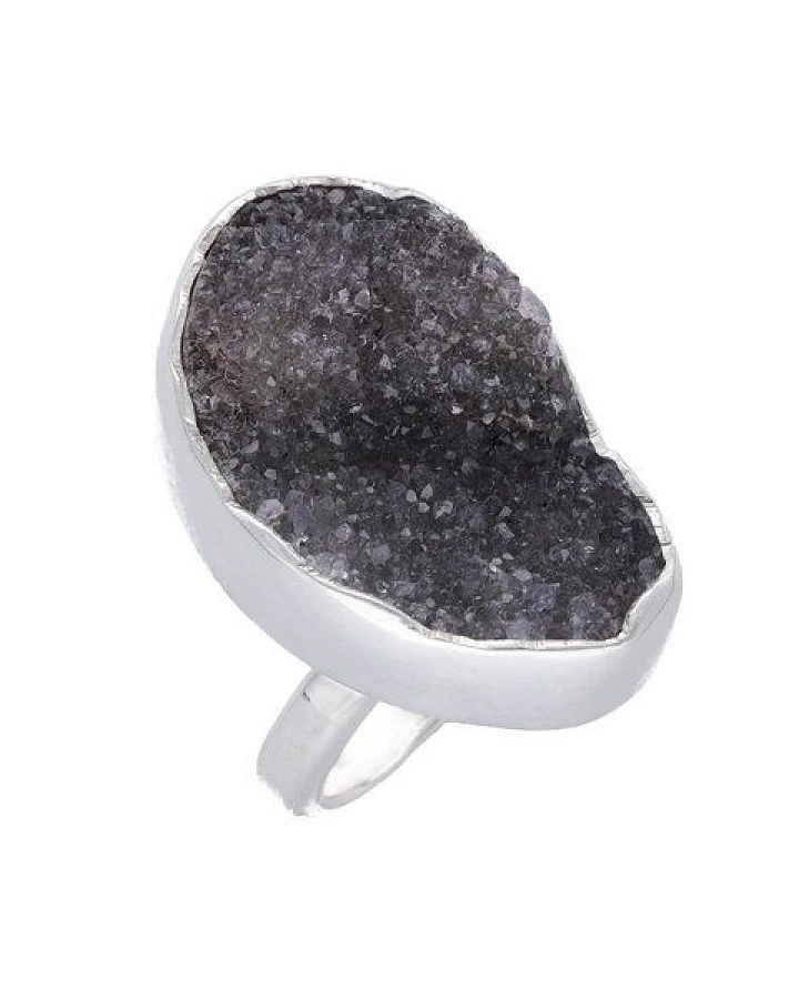 pakilia Silber Ring schwarzer Amethyst Fair-Trade und handmade