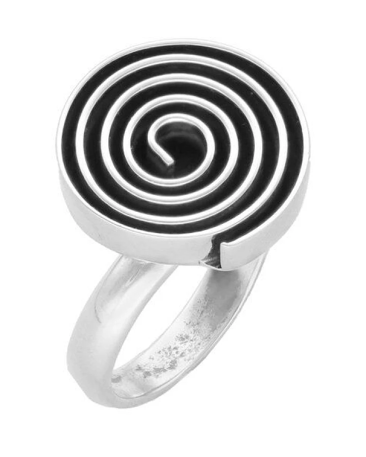 pakilia Silber Ring Labyrinth rund Fair-Trade und handmade