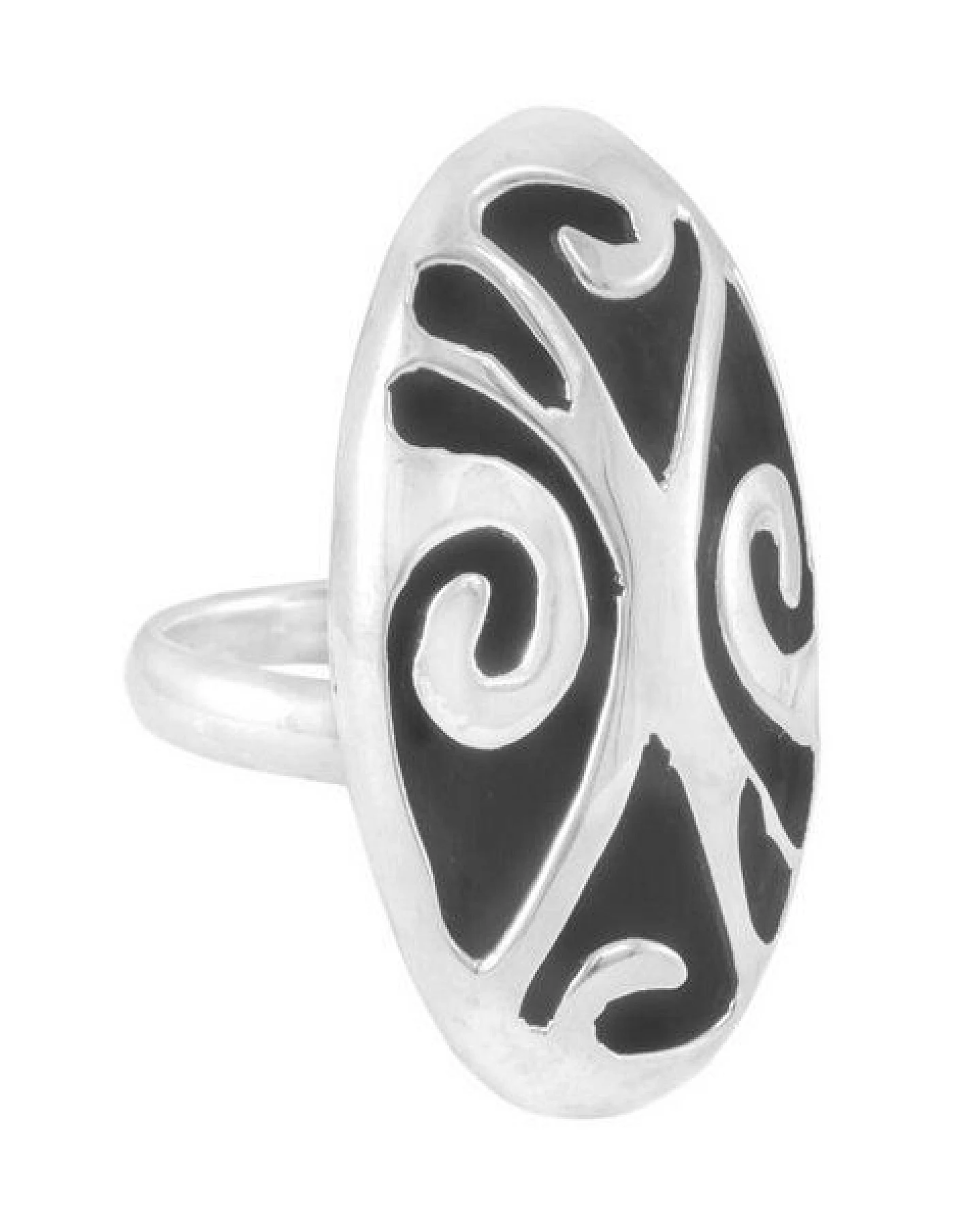 pakilia Silber Ring Ornament oval Fair-Trade und handmade – Ansicht 2
