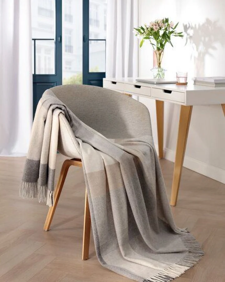 biederlack Plaid Wohndecke "Pleasant" ,80% Wolle / 20% Kaschmir