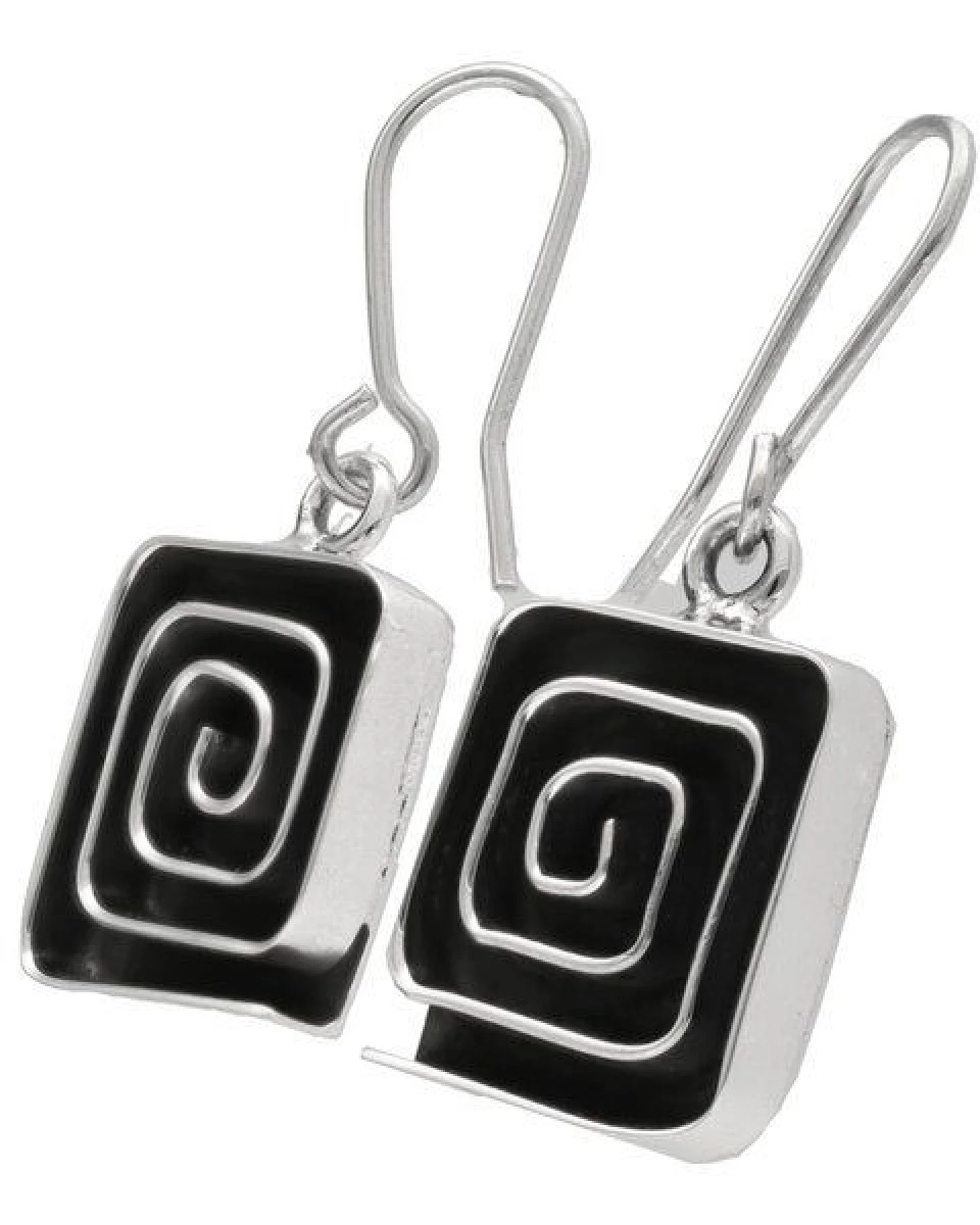 pakilia Silber Ohrringe Labyrinth eckig Fair-Trade und handmade – Ansicht 2