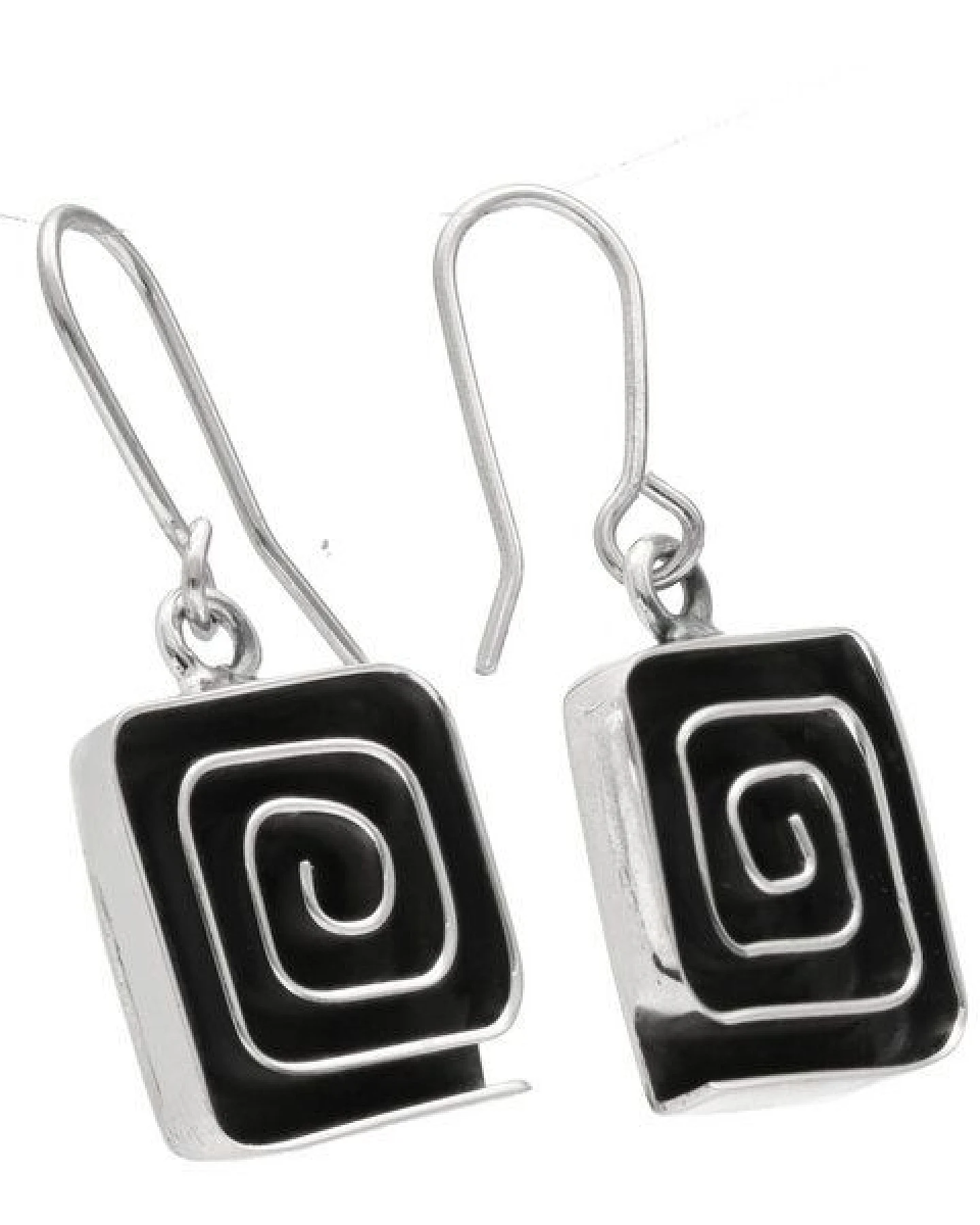 pakilia Silber Ohrringe Labyrinth eckig Fair-Trade und handmade – Ansicht 3