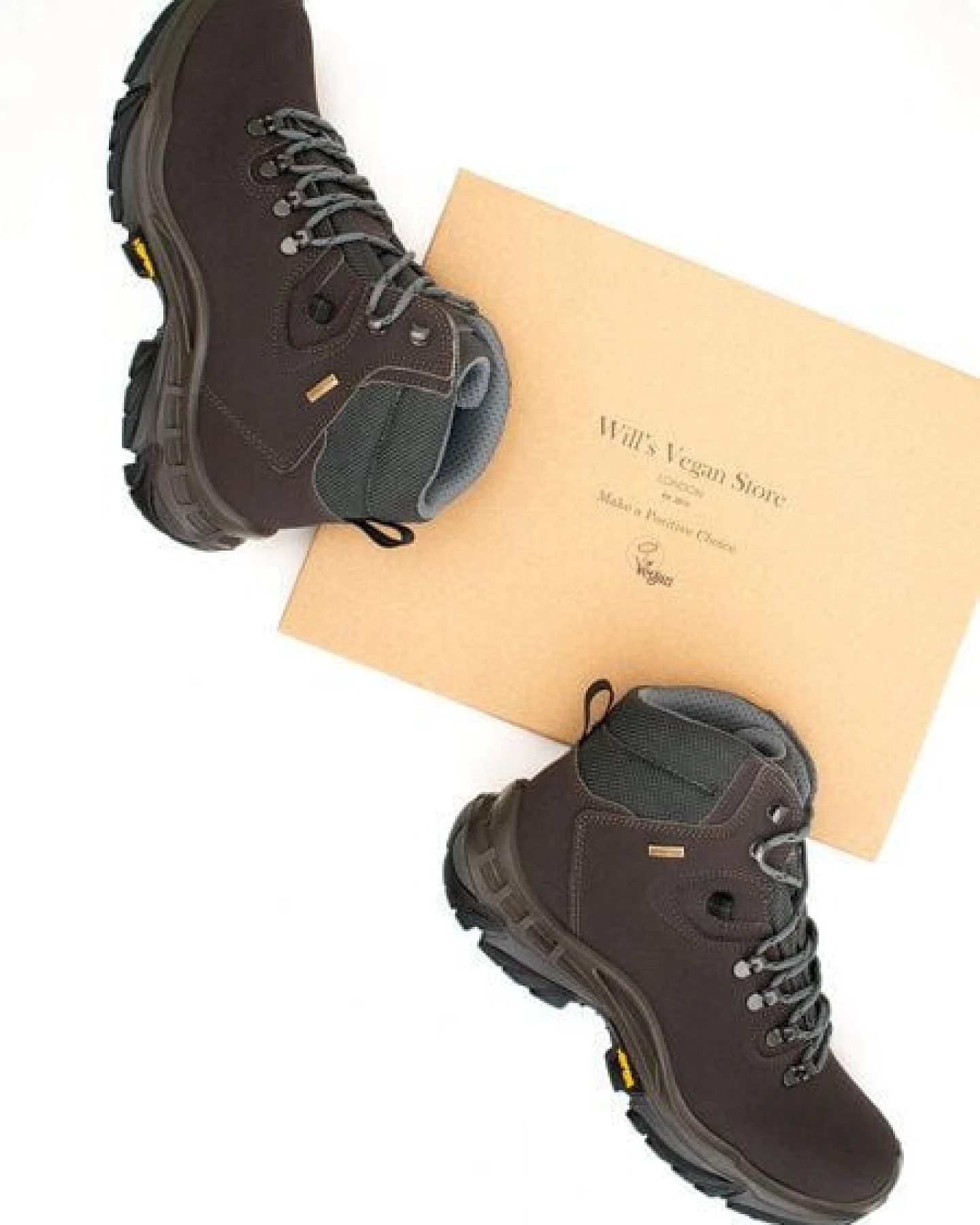 Will's Vegan Shop WVSport wasserdichte Wanderschuhe Dunkelbraun Frauen – Ansicht 3