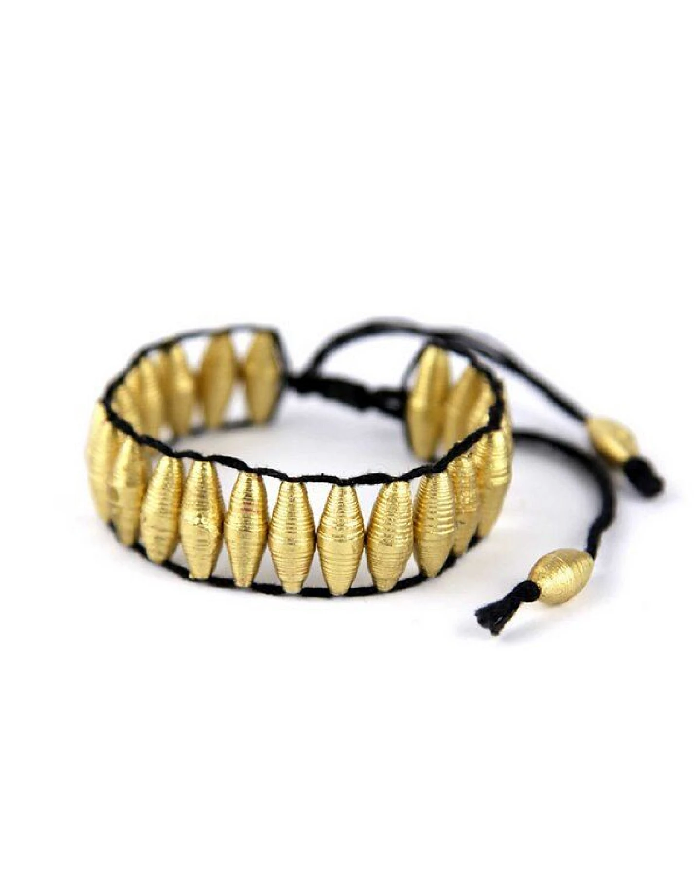 Mitienda Shop Upcycling Armband aus goldenen Papierperlen – Ansicht 2