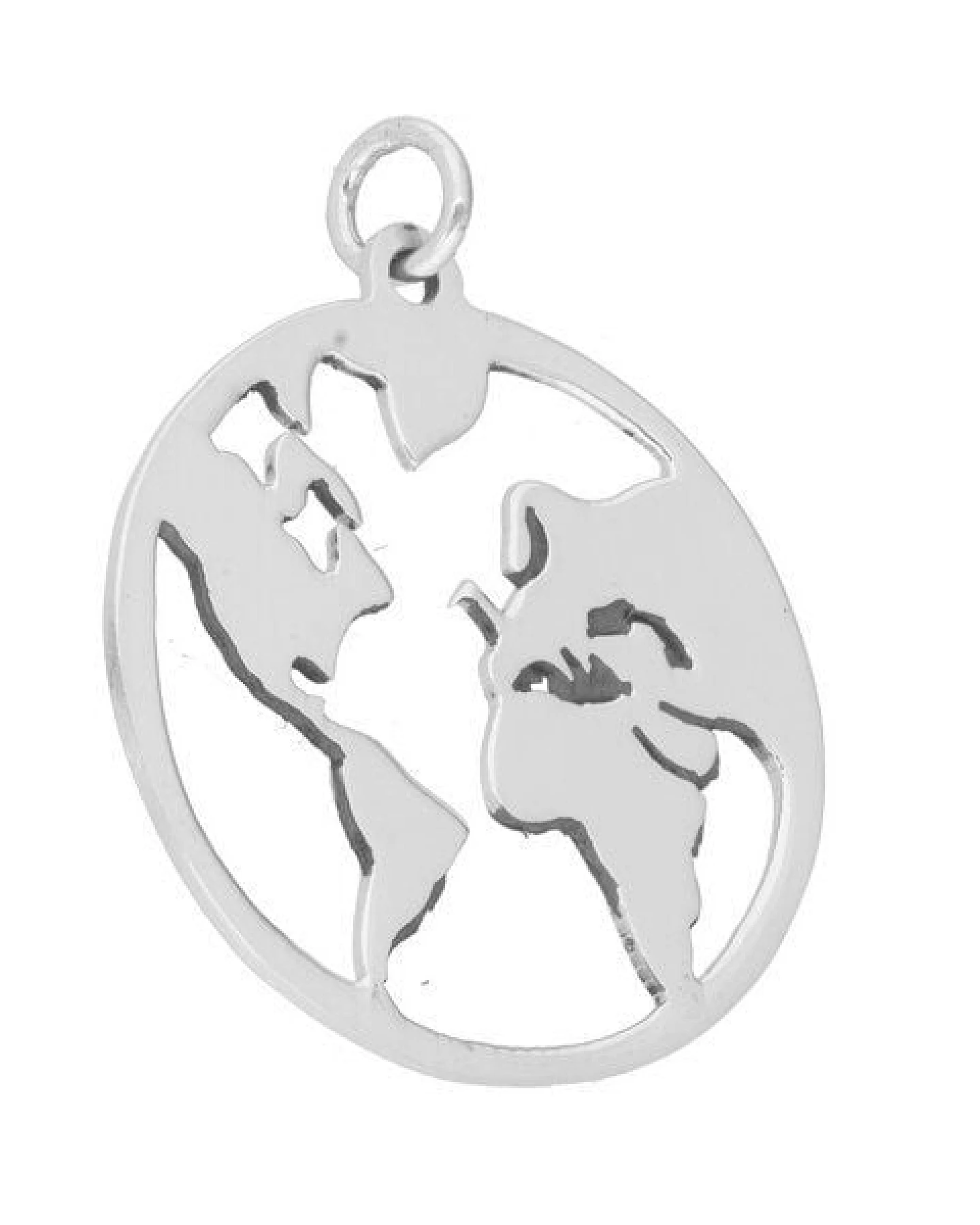 pakilia Silber Kette Weltkarte Fair-Trade und handmade – Ansicht 3