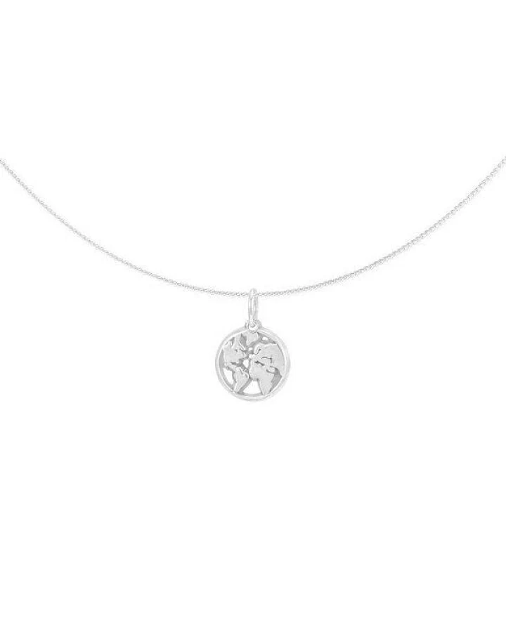 pakilia Silber Kette Weltkarte Fair-Trade und handmade